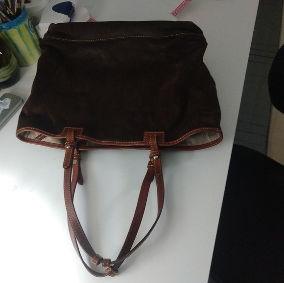 Dooney and Bourke Chocolate Suede bag - Picture 3 of 8